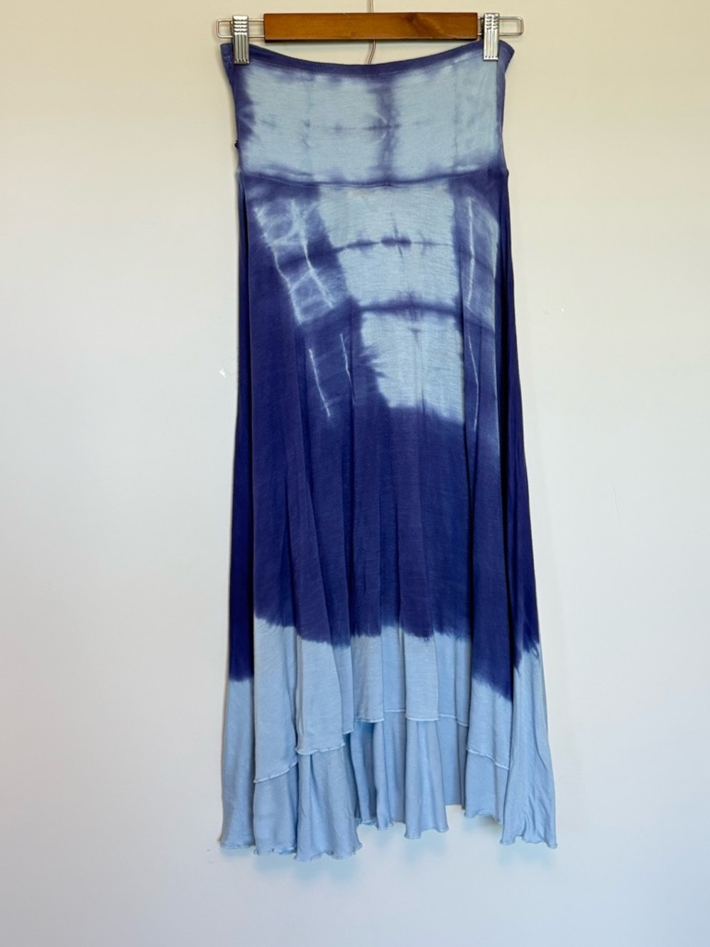 Vintage FREE PEOPLE blue Tie Dye Tube Top fit and flare tie back dress Size M